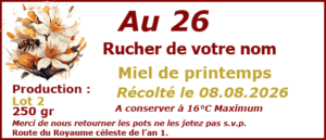 Étiquette miel fond blanc