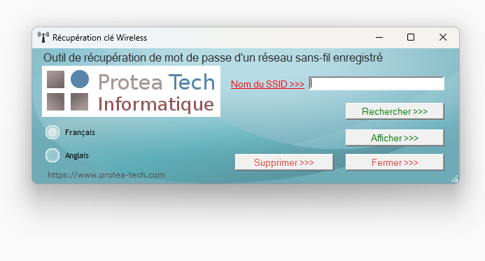 Outil de récupération de mot de passe réseau sans fil