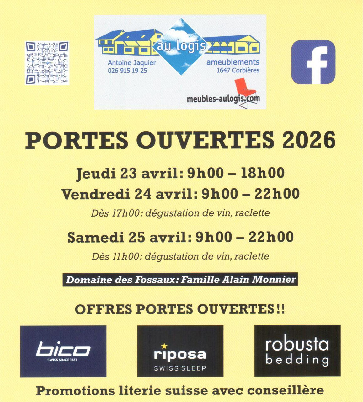 Portes ouvertes Au Logis ameublements à Corbières 2026